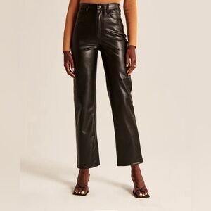 Abercrombie & Fitch - Vegan Leather Ankle Straight Pant